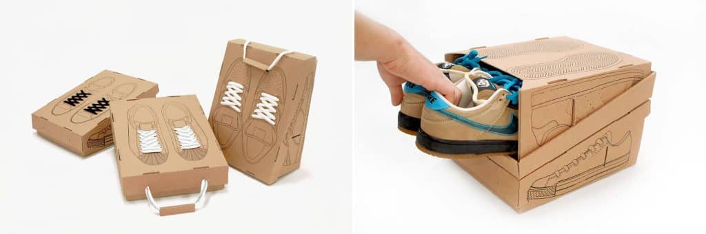 Caja de zapatos realizada con principios de ecoestética.